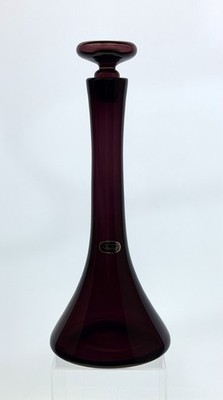 Vintage Bischoff Handmade Glass Decanter in Amethyst