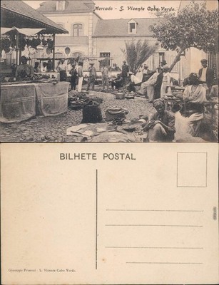 Postcard São Vicente (Kap Verde) Mercado/Markttreiben 1915