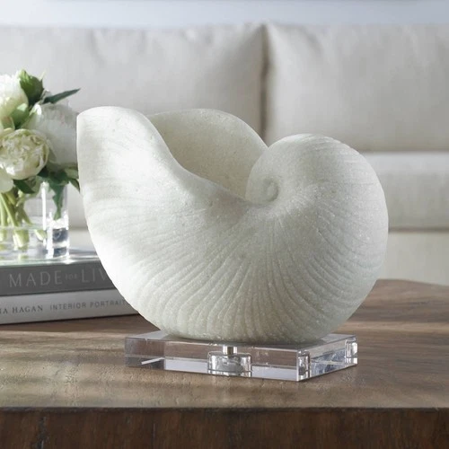 Uttermost Nautilus Shell 11" Wide Granular Stone Sculpture - Picture 1 of 4
