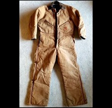 Walls Insulated Coveralls Mens 44 Short Premium 12/8 Brown Duck Canvas USA Made
