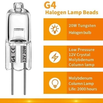 20x G4 Halogenlampen 20W 12V Stiftsockel langlebige Leuchtmittel Birnen