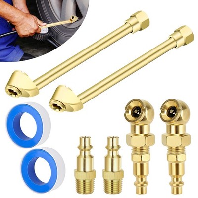 Dual Head & Ball-End Air Chuck Kit 1/4'' NPT Thread, Quick Connect for Car Truck
