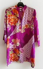 Natori Women  s Asian Floral Kimono Caftan Dress Pockets Lounge Midi Shift Sz M
