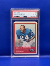 1963 FLEER #30 BOOKER EDGERSON RC ROOKIE BUFFALO BILLS POP 11 PSA 6