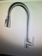 Kitchen Sink Faucet Brushed Nickel Single Handle Pull Down Sprayer