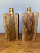 Old Used Fence Post Recycled To A Pair Of Table/Bedside Lamp