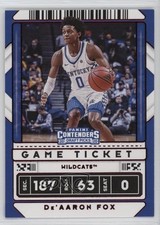 2020-21 Panini Contenders Draft Picks Variation Game Ticket Red De'Aaron Fox m1u