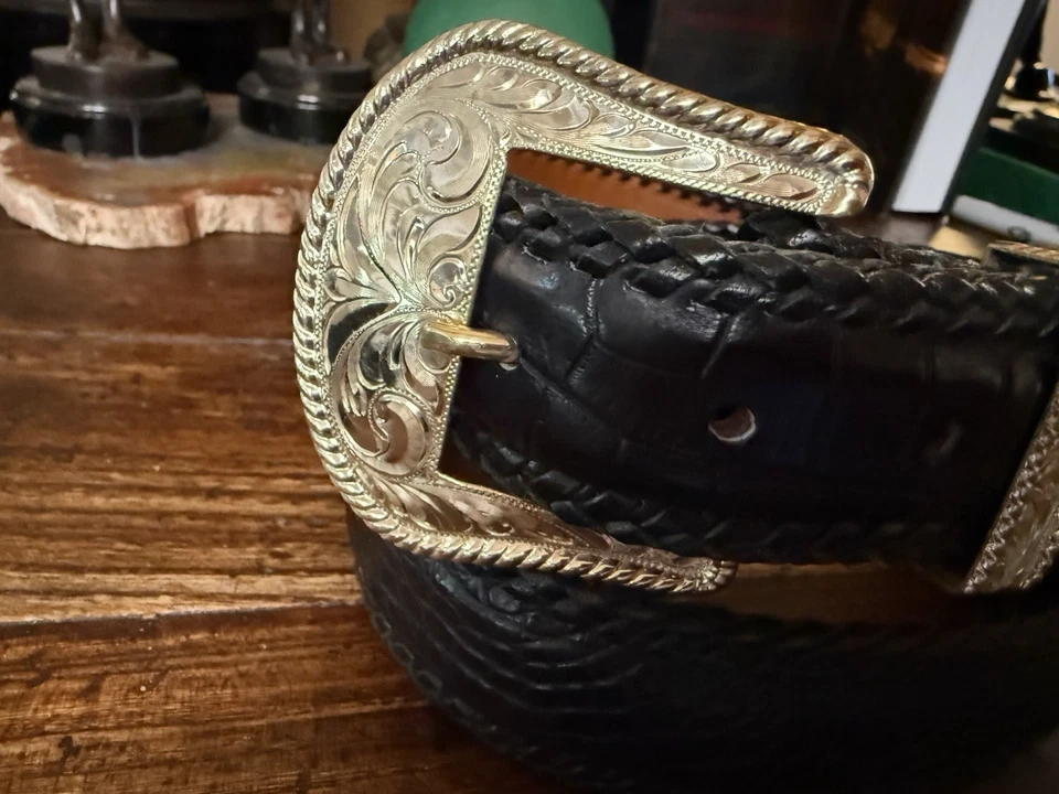 Elk Creek/vogt Sterling Silver Belt Buckle Vogt 1.5”🐊 37-38 Buckle 2.7/8”2.7/8” - Image 2 of 4