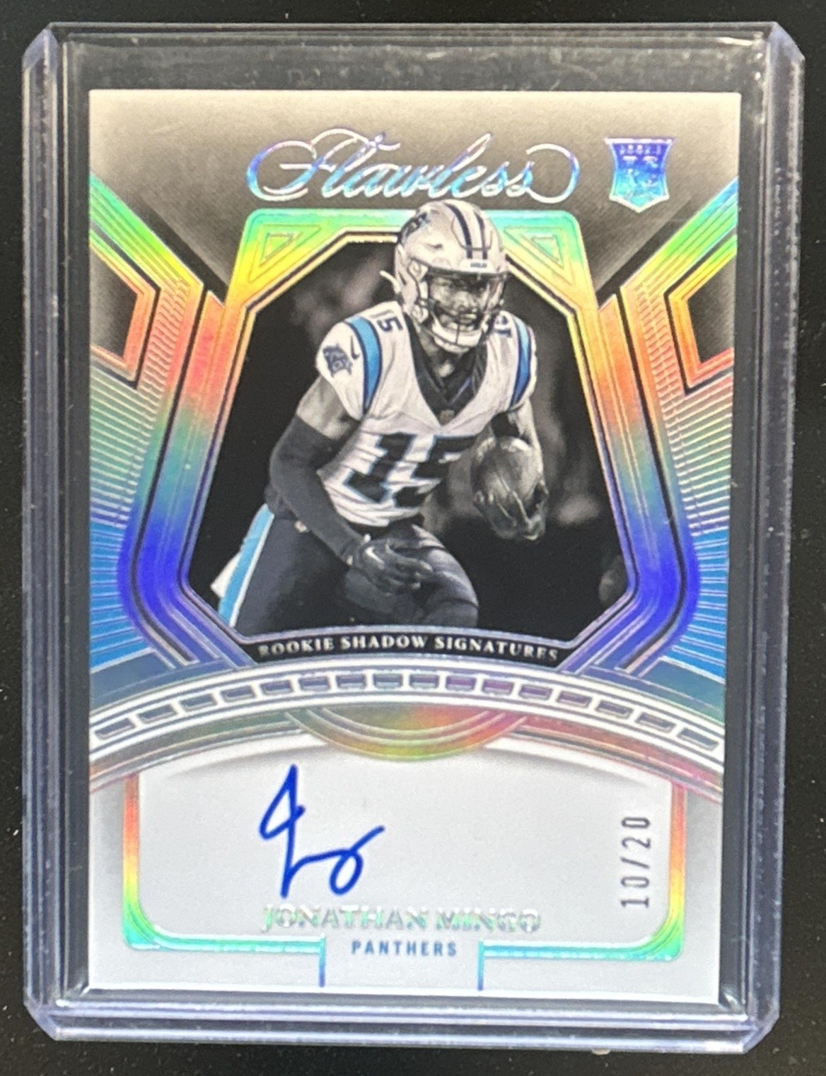Jonathan Mingo Panini Flawless Rookie Shadow Signatures #RSJMI Silver