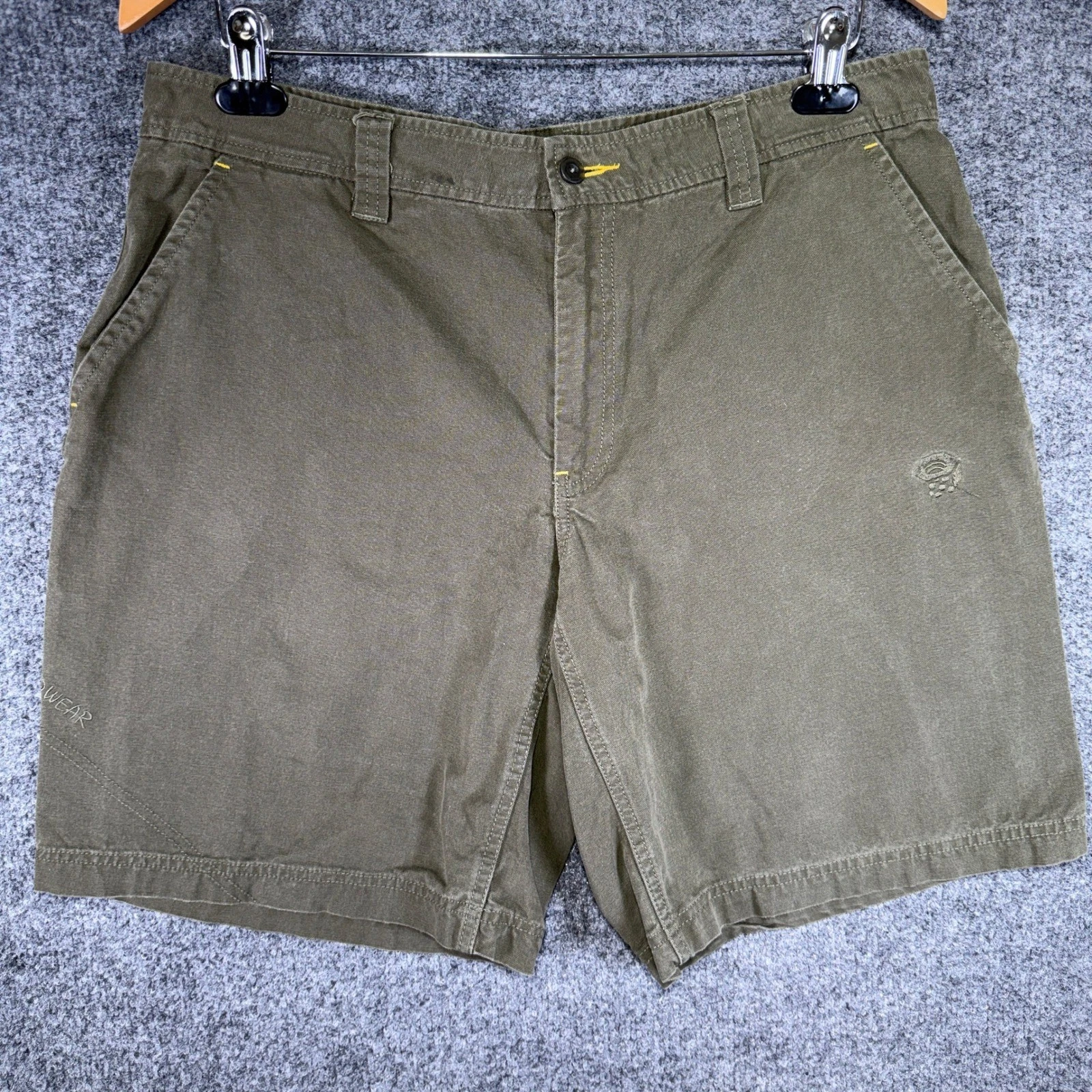 Mountain Hardwear Cordoba Canvas Hiking Shorts Mens 36 Green Outdoor Cargo Hike