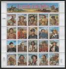 US Sc 2870 Legends of the West Error Sheet (No Folder )Sc 2870 MNH