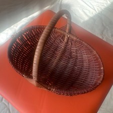 Handmade Oval Wicker Storage Basket with Hand...