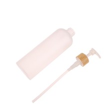 300/500ML Bamboo Pump Dispenser Bathroom PET Dish Soap Empty Bottle Refillable