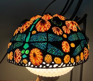 Vintage Richard Hoosin Sea Shell Dragon Fly Tiffany Style Lamp SHADE ONLY