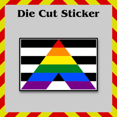 Straight Ally Pride Flag Sticker   Waterproof Vinyl Decal for Laptops & More