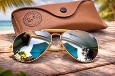 Vintage B L Ray Ban USA Aviator 62-14 Mirror Lenses 70s Gold Frame Sunglasses