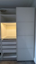IKEA PAX White 2 Door Sliding Mirrored Wardrobe 200x66x236cm Drawers