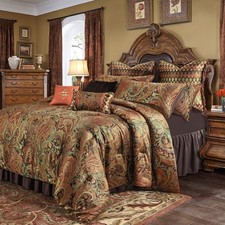 9-Piece Jacquard Comforter Sets Queen, Paisley Design Bed in a Bag, Luxury Vi...