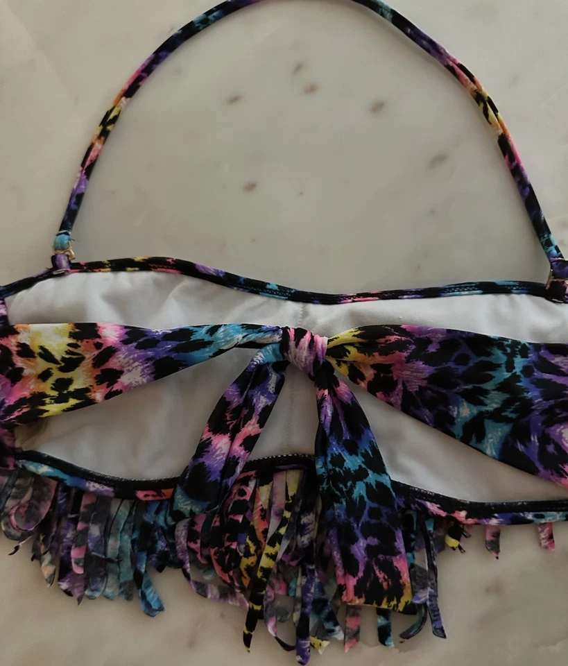 Перчатка для тела регулируемый розовый фиолетовый синий бикини бахрома верхний женский S/M - Изображение 4 из 4