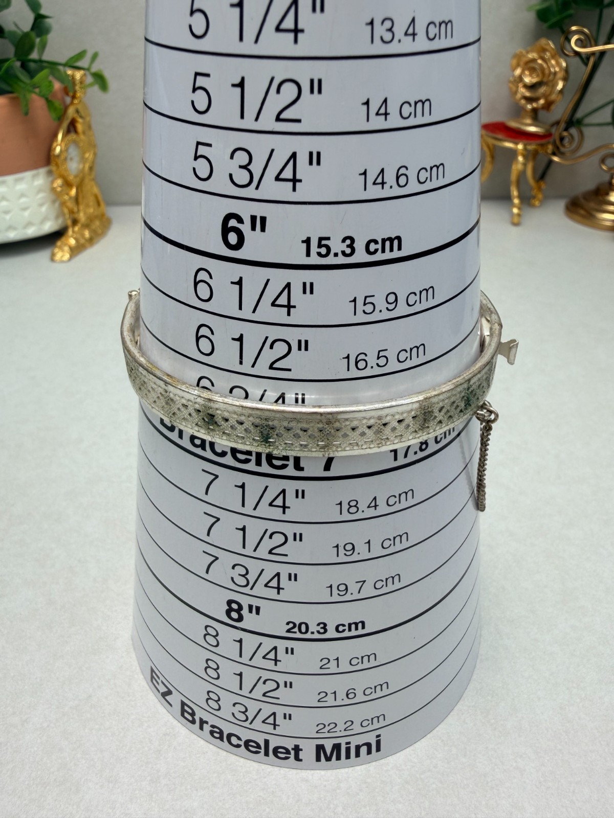 Miriam Haskell Silver Hinged Bangle Bracelet 6.3/… - image 3