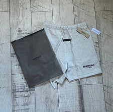 Essentials Fear of God Men's Grey Fleece Sweat Shorts Drawstring Logo Size M
