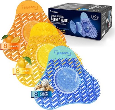 Screen Deodorizer 24 Pack - Urinal Cakes Fresh 3D Wave Anti-Splash Odor Protecti