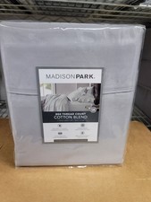 Madison Park 800 Thread Count Cotton Blend Sateen Split King Sheet Set Grey