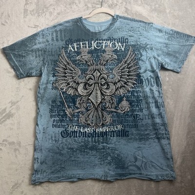Affliction Fedor Emelianenko Shirt XL Last Emperor Signature Crest MMA UFC Y2K