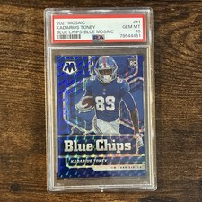 2021 Mosaic Kadarius Toney Giants Blue Chips Blue Mosaic #11 RC PSA 10 #/99