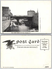 Main Street Bridge And Falls Pawtucket RI Postcard