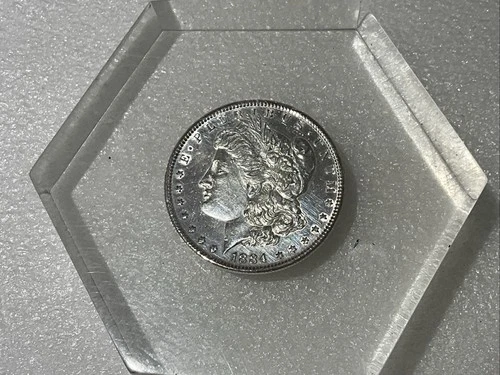 1884 O MORGAN SILVER DOLLAR In Lucite Paperweights