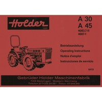 Holder A30/45 VD2/3 Viertakt Dieselmotor Bedienungsanleitung Betriebsanleitung