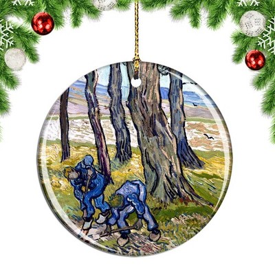 Van Gogh Two Diggers Among Trees Paintin Christmas ornament city travel souvenir