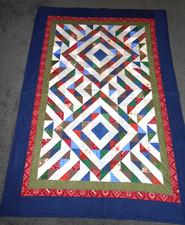 Two-Square on Point Patchwork Throw Quilt 65" x 45"