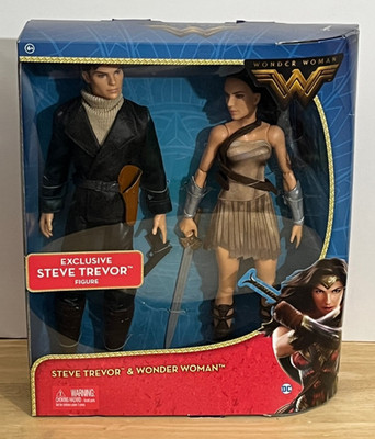 2016 Mattel DC Comics ~ Wonder Woman & Steve Trevor Movie Doll 2-Pack ~ NIP
