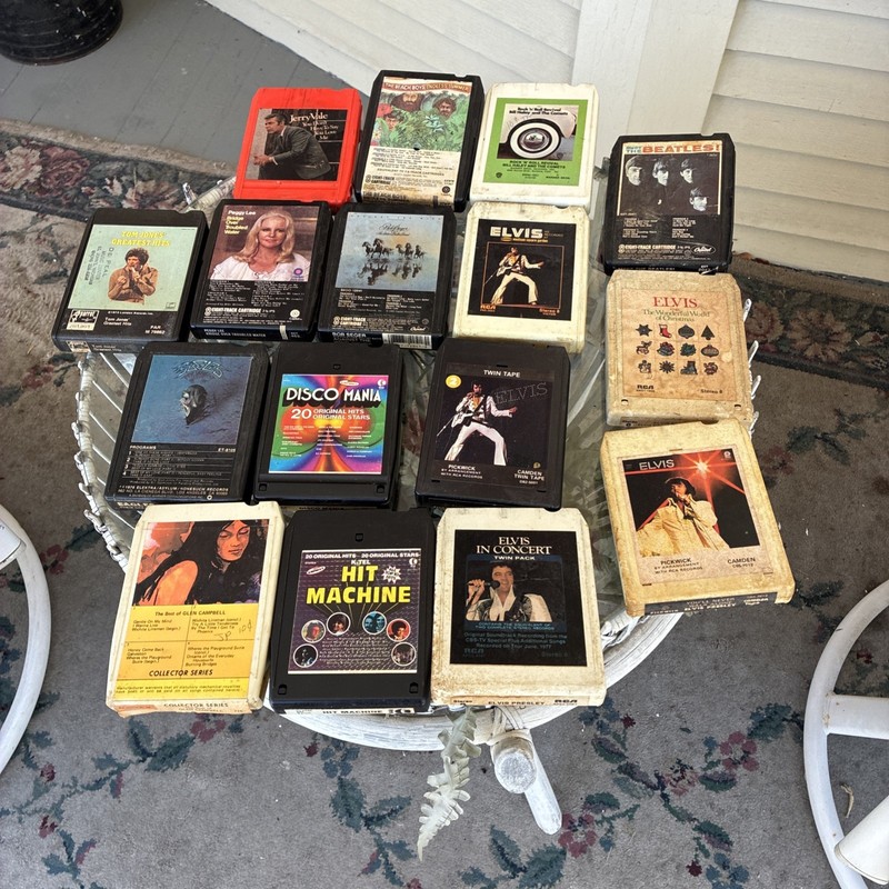 Lot of 24 8Track Tapes Untested Elvis Beatles Seger  Eagles And More