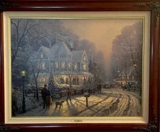 THOMAS KINKADE  “A Holiday Gathering” painting