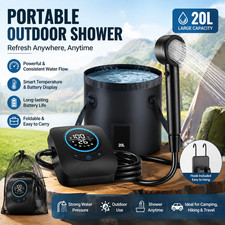 Portable Shower Camping 8000mAh Rechargeable Shower Pump with 20L Bucket Outdoor