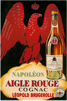   Vintage French Cognac Poster - Napoleon Aigle Rouge - 24x36  - New ️