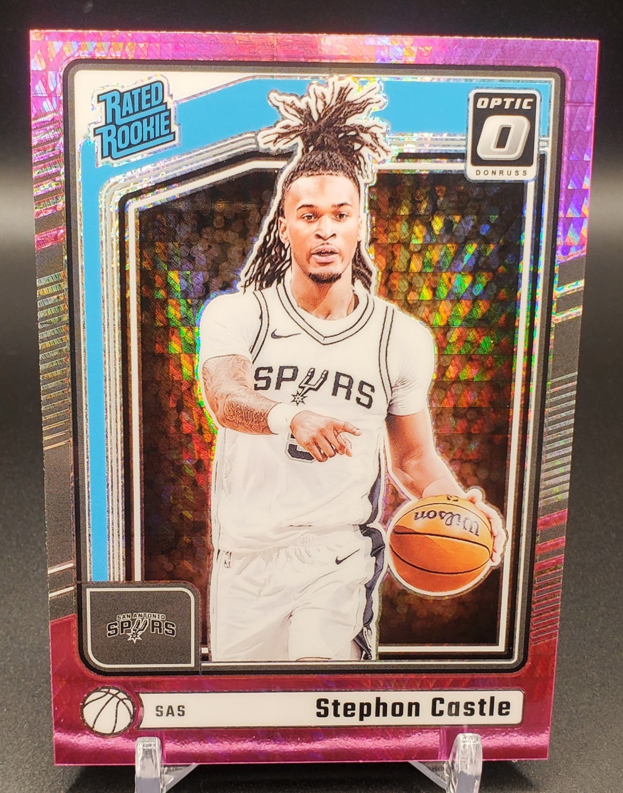 STEPHON CASTLE 2024-25 Donruss Optic Pink Hyper Prizm Rated Rookie #254 (RC)