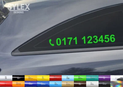 SYLEXDESIGNS Telefonnummer Aufkleber 2xSticker (Whatsapp) Personalisiert Werbung Auto 15-25cm