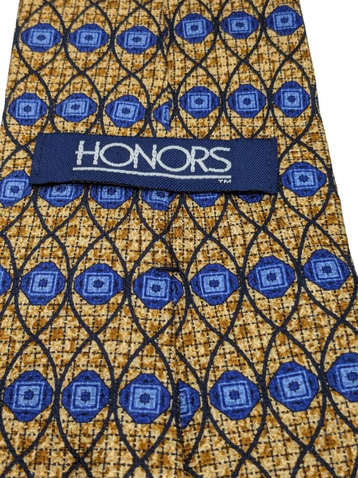 Corbata de cuello Honors para hombre estampado geométrico 100 % seda de Italia novedad Foto 2 de 4