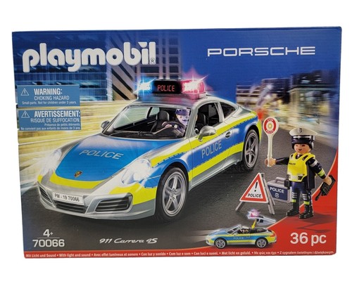 Playmobil Porsche 911 Carrera 4S Police Car 36 Piece Building Set 70066 NEW  - Picture 1 of 7