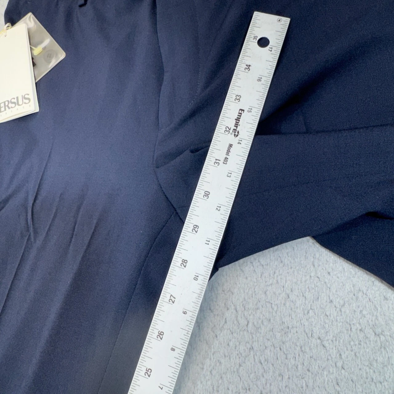 Versace Pantalone Uomo 30x29 Blu Abito Dritto Misto Lana Italiana Versus Pantaloni Nuovo con etichette