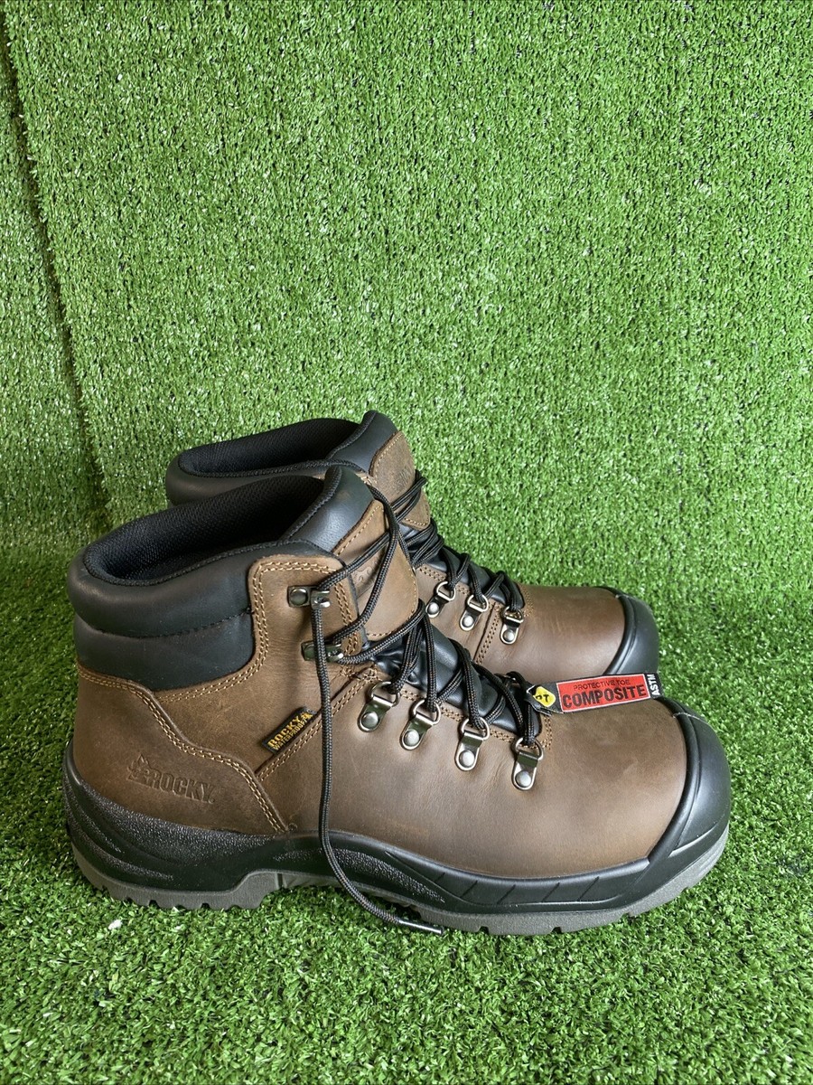 Rocky Worksmart Waterproof Composite Toe Pull On Brown / 8 / M