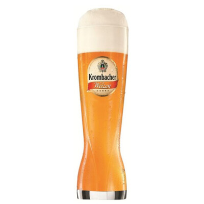 Set Of 2 x Krombacher Weizen Half Pint Glasses German Beer Brand New Genuine