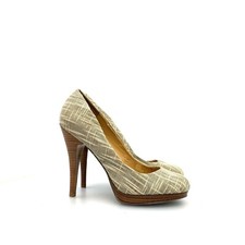 Nine West Women's Size 7M Beige Cross-Hatch Heels NEW Casual Shoes