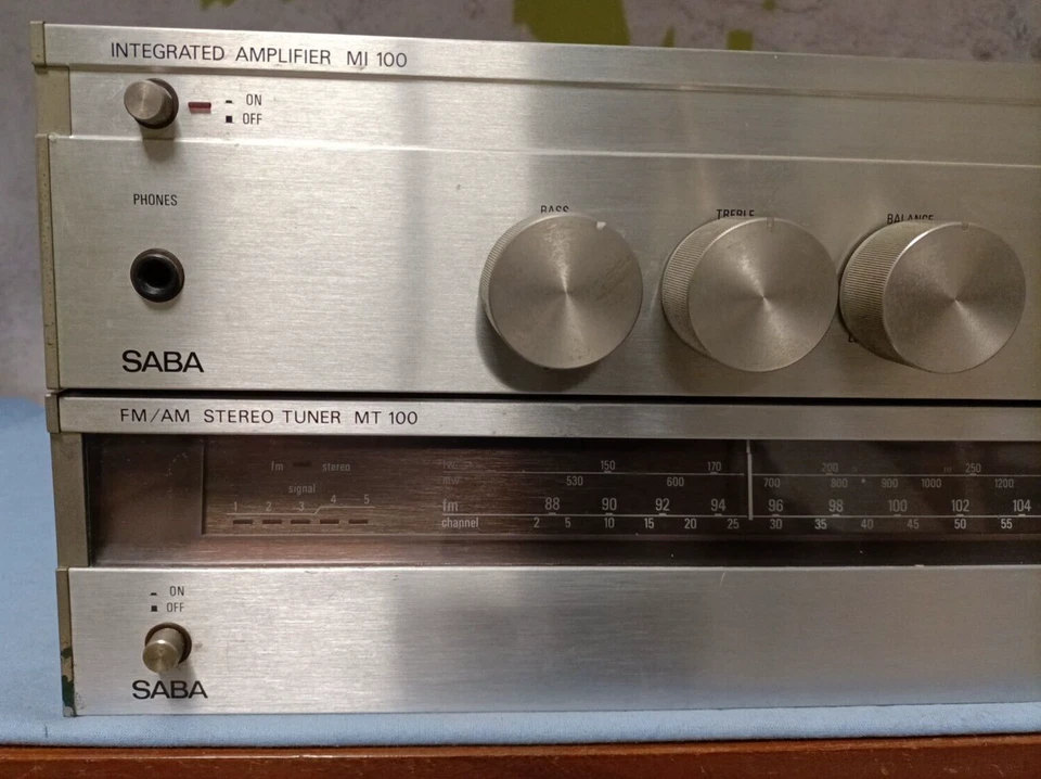 Saba Mi 100 Amplificatore + MT 100 Tuner Stereo anni 80 Funzionante Low Cost - Immagine 2 di 4
