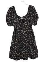 Cozy Co By Cozy Casual Boho Chic Black Floral Dress Size Large
