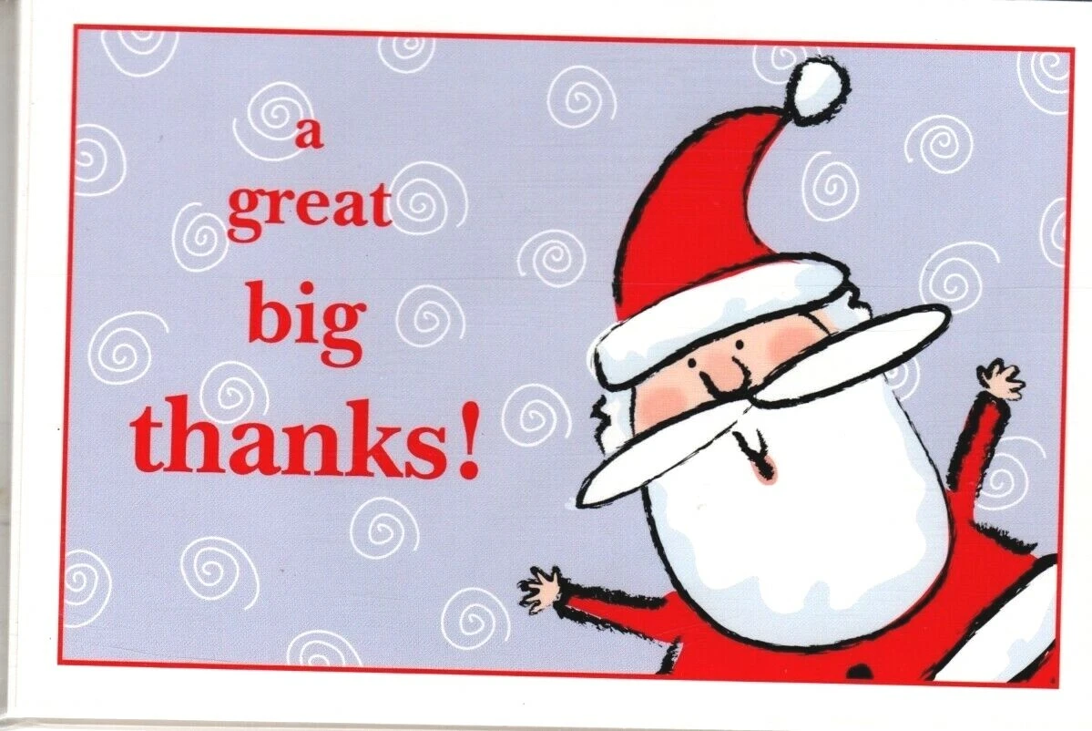 Christmas A Great Big Thank You Santa Claus Holiday Postcards - Set of 12